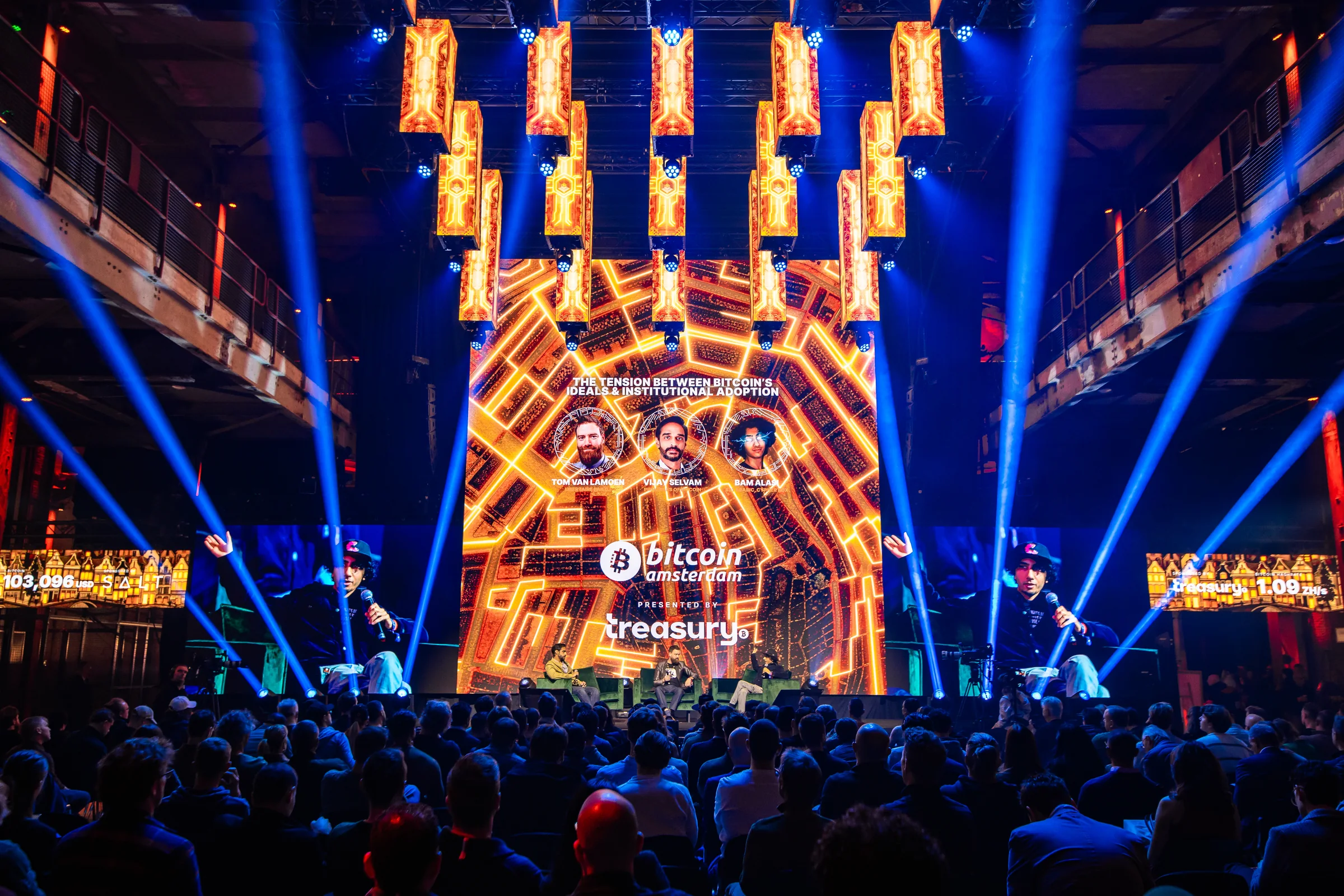 Bitcoin Amsterdam main stage and audience